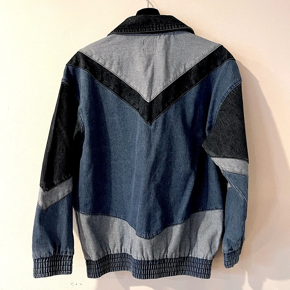 Chevron patchwork denim jacket - Picture 2 of 3